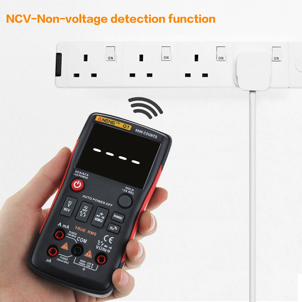 Цифровой мультиметр ANENG Q1 кнопочный с True-RMS 9999 отсчетов аналоговой гистограммой