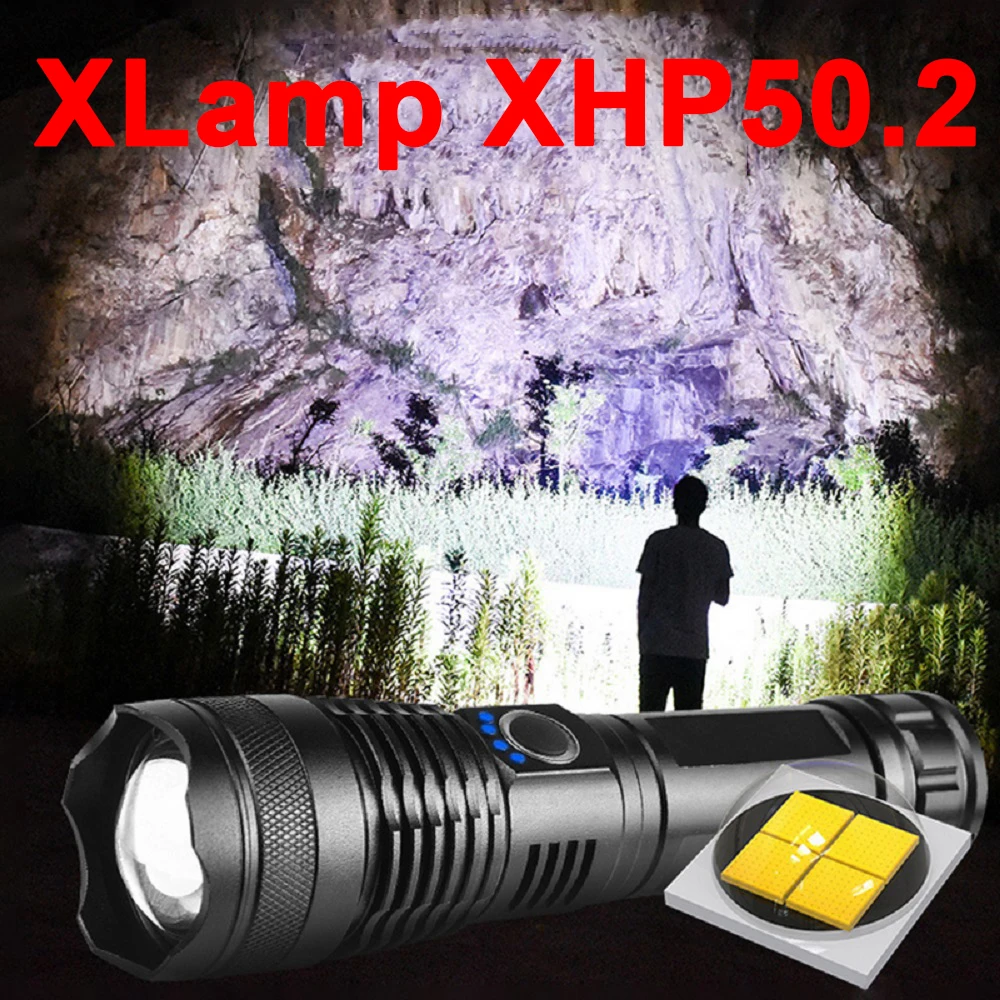 Супер яркий Xhp50.2 самый мощный светодиодный фонарик Xhp50 тактический фонарь для