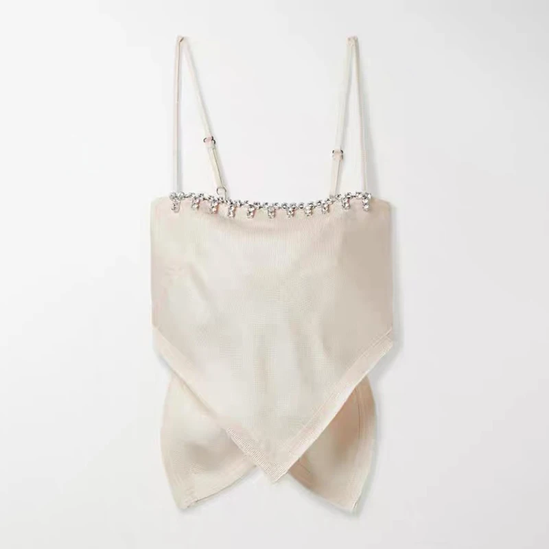 

GALCAUR Patchwork Sexy Black Vest For Women Square Collar Sleeveless Lace Up Designer Minimalist Camis Females Clothing 2021 New