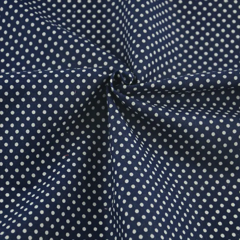 Стеганая ткань из 100% хлопка с голубыми принтами в белый горошек|designer cloths|fat quarters100%