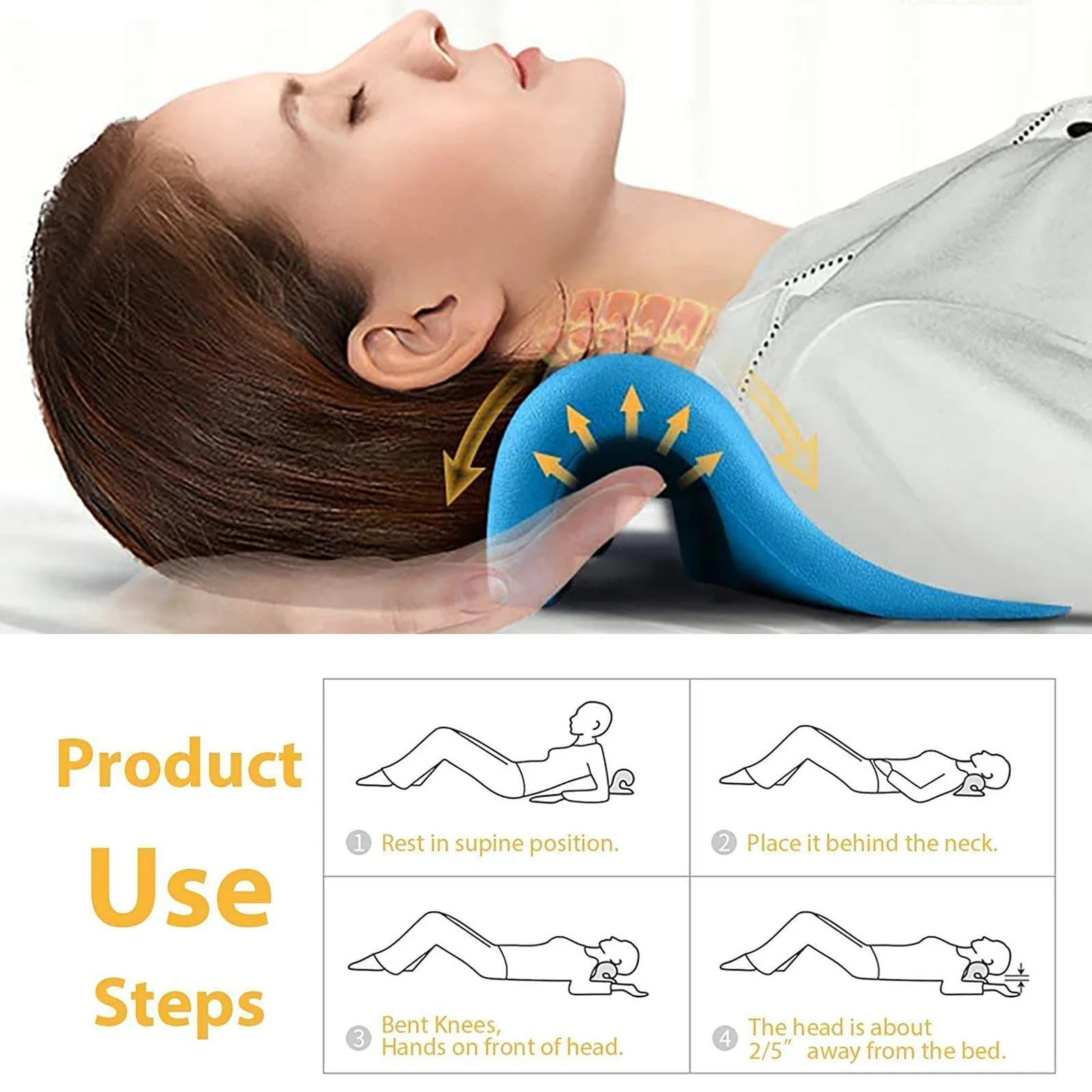 

Neck Stretcher Cervical Traction Massager Pillow for Pain Relief Neck Pillow Back Stretching Relax Neck Correct Massager