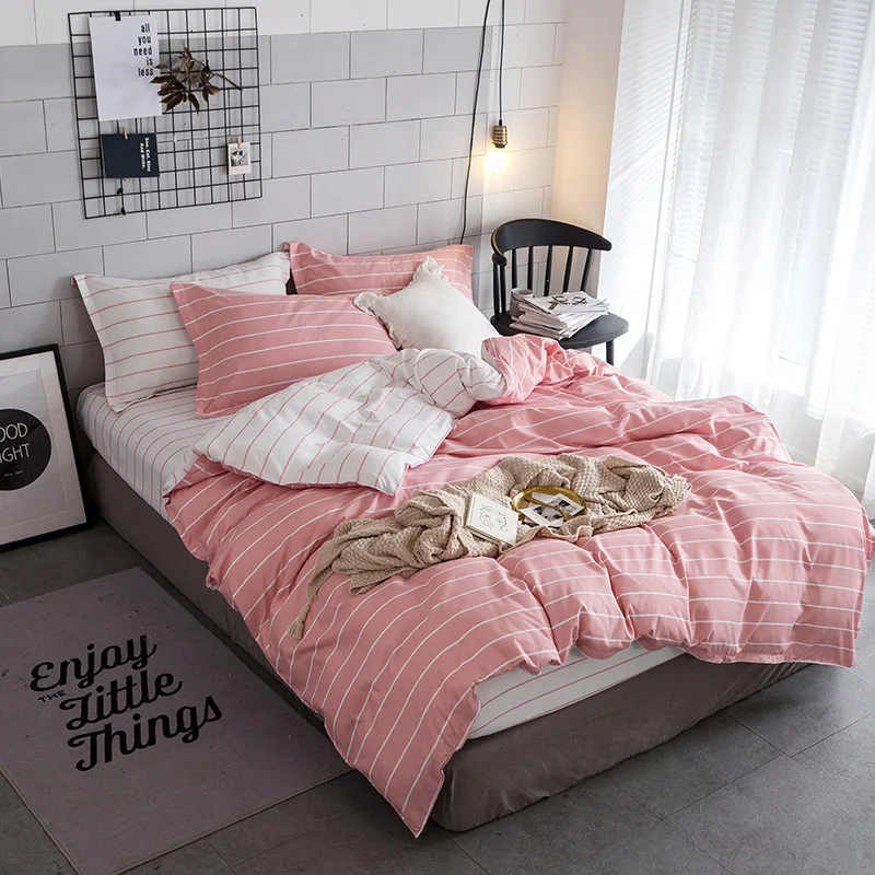 

Beddings Simple Striped Beddings Kit Large Double Bed Supplies Large Beddings Fitted Sheet