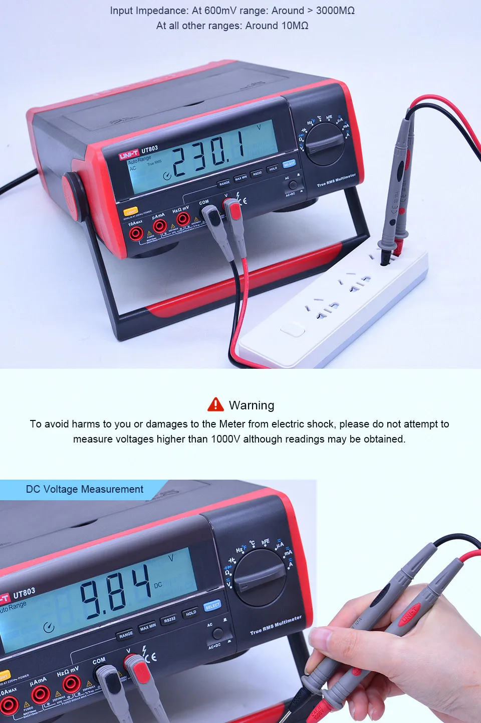 UNI-T UT801 UT802 UT803 Bechtop цифровой мультиметр AC DC Напряжение измеритель тока Сопротивление Емкость Частота Диод тестер