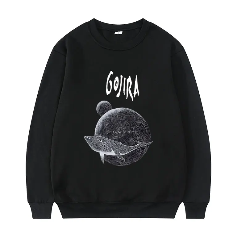 

Gojira Flying Whale Pattern Print Sweatshirt Men Women Crewneck Pullover Unisex Korean Trend Tracksuit Personality Streetwear