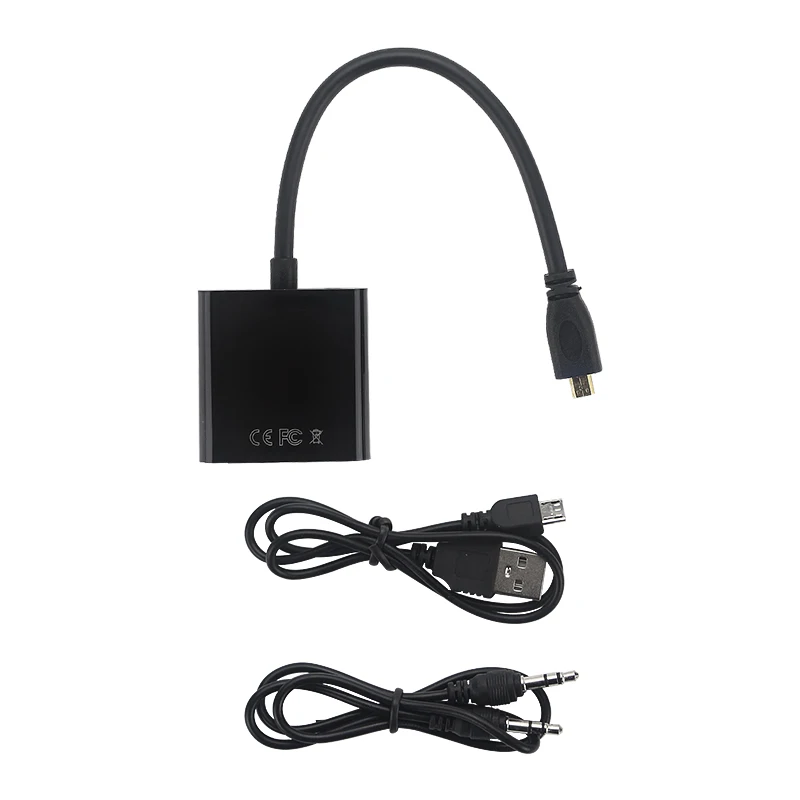 Адаптер Micro HDMI совместимый с VGA аудиокабелем 3 5 мм и USB преобразователем для