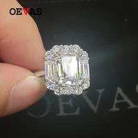 oevas 100 925 sterling silver sparkling high carbon diamond wedding rings for women engagement party fine jewelry wholesale