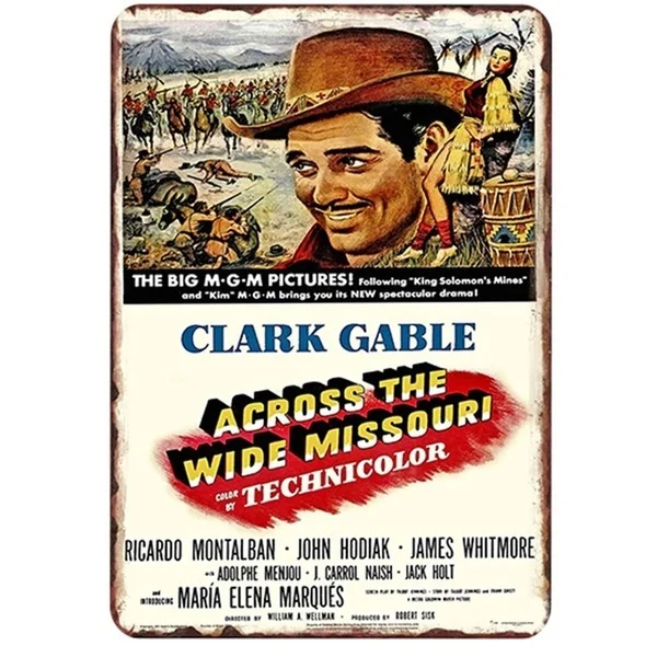 

Clark Gable Vintage Movie Metal Tin Signs Poster Shabby Chic Retro Metal Tinplate Poster Cinema Wall Decor