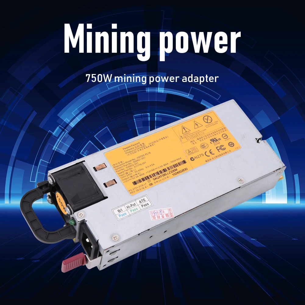 

750W Mining Power Adapter 1*750W Power Supply 1*8*6pin Breakout Board 8*6Pin To 8Pin Power Cord Computer Set Accessories