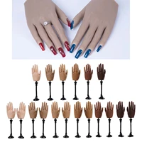 simulation silicone hand model for nail art practice 3d adult mannequin flexible finger adjustment nail showing shelf