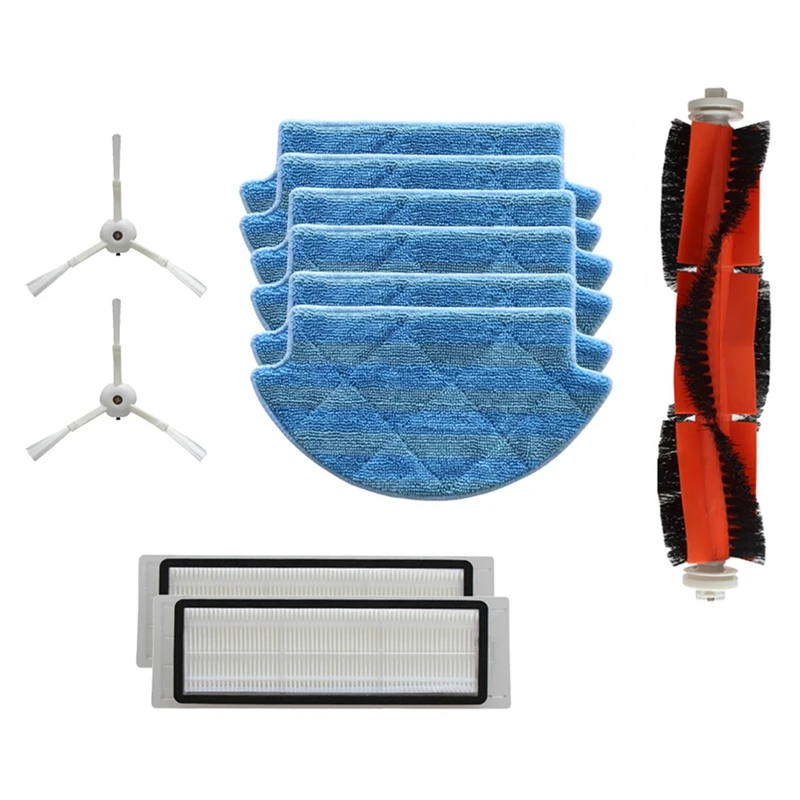 

11Pcs for Xiaomi Robot Vacuum Cleaner Parts Main Roller Brush HEPA Filter Side Brush Mop Cloth Replacement