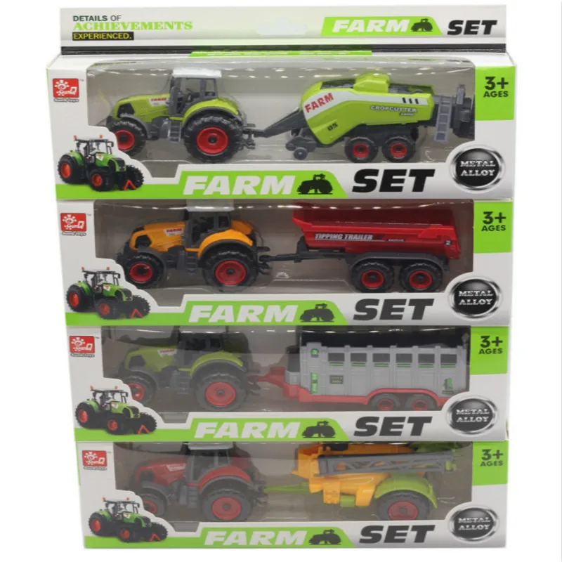 Farmer's car toy taxi tractor sprinkler engineering team farmer's alloy model |