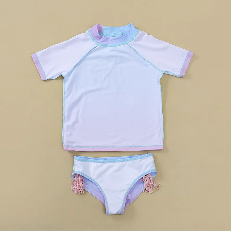 Купальный костюм для девочек из двух частей с изображением фламинго купальный