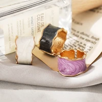 cute woman rings korean fashion gothic enamel drip glazed cold style bracelet gold jewelry engagement ring anillos mujer