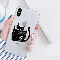 cartoon cute cat phone case for iphone 12 pro 13 mini 11 pro max 7 8 plus xr x xs max se 2020 soft transparent clear cover shell