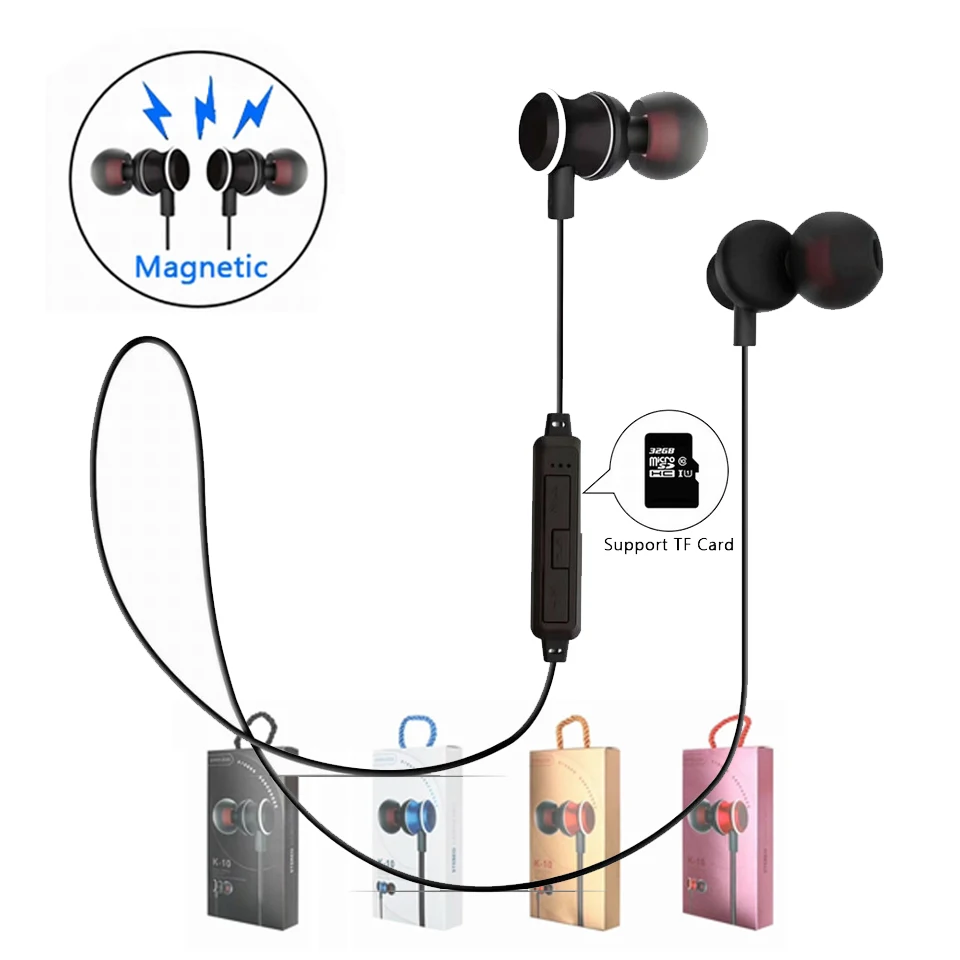 K10 стерео магнитные Bluetooth наушники гарнитура для iPhone Android беспроводные шейные