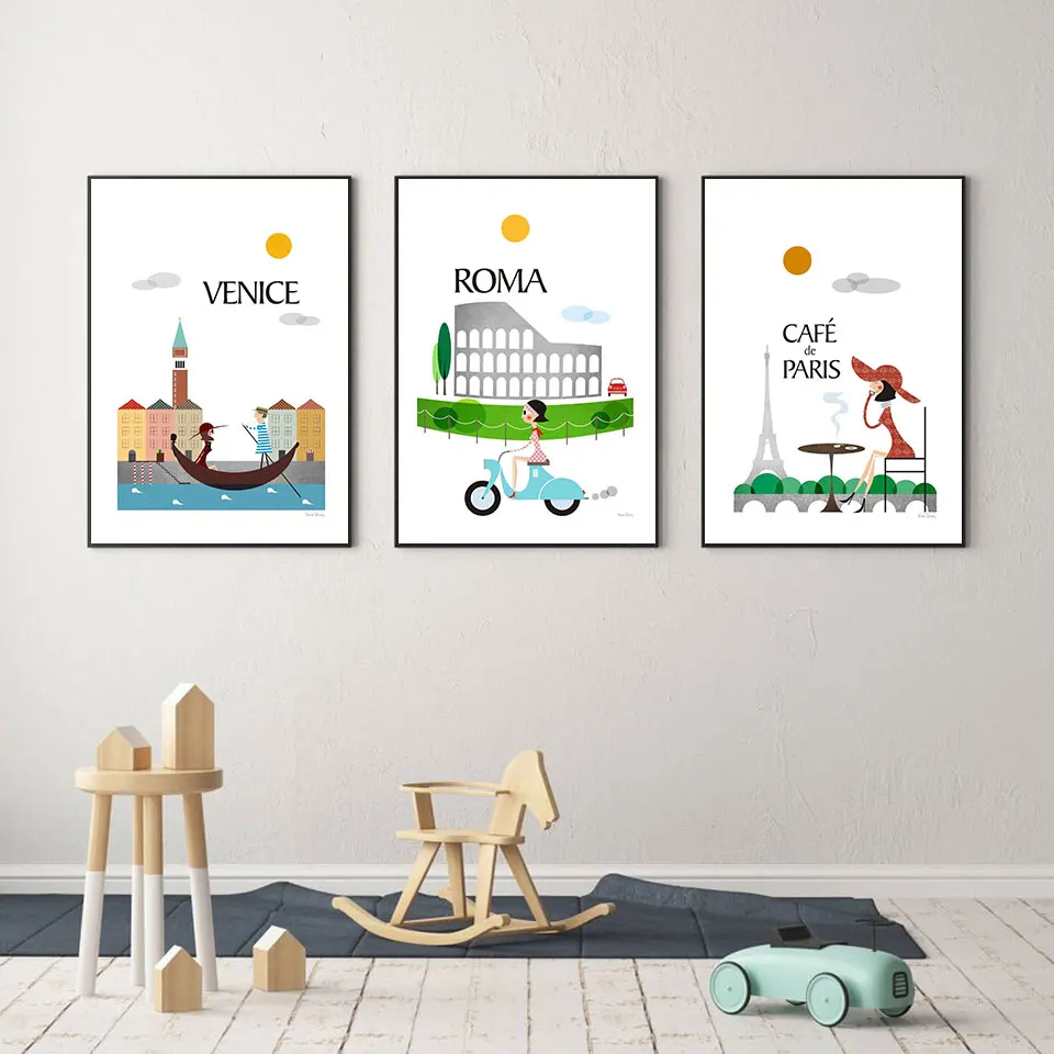 Hd Печать холст искусство живопись Нью-Йорк римская Венеция Сидней Париж