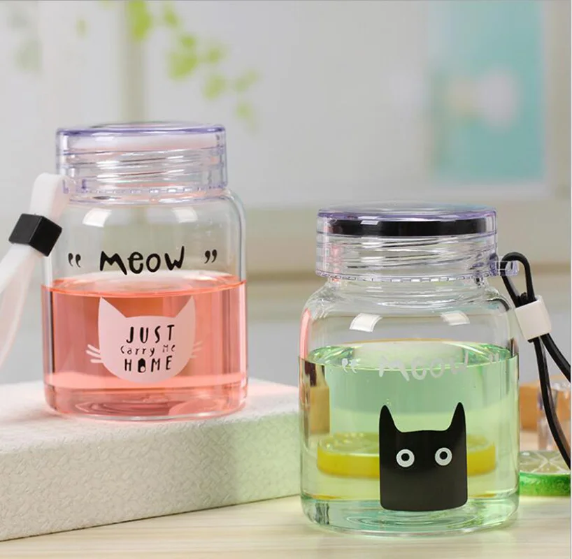 Милая стеклянная чашка креативная Бытовая для молока без колпачка Студенческая