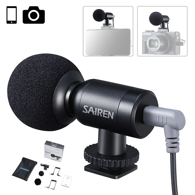 

Ultra Mini Record Microphone Gopro 8 7 6 Vlog Mic SLR Camera Microphone for A6400 A6300