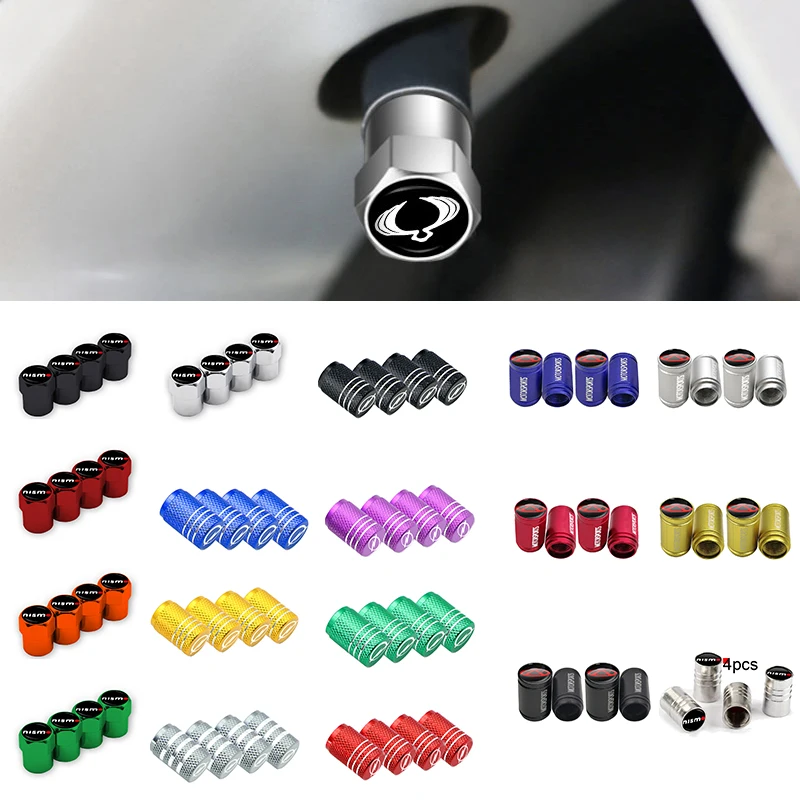 

4Pcs Tire Stem Valve Dustproof Wheel Stem Air Valve Caps For SsangYong Actyon Kyron Korando Rexton Tivoli Auto Accessories