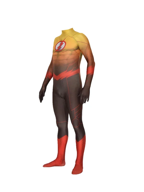 Взрослые дети красные флэш Косплей костюмы Новый 52 супергерой Zentai боди Хэллоуин