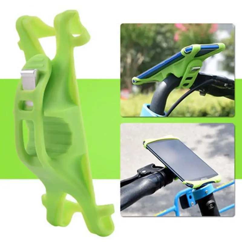 

Universal Shockproof Elastic Silicone Mount Phone Holder Stand Riding Cycling Bicycle MTB Bike Phone DVR GPS Support Bracket