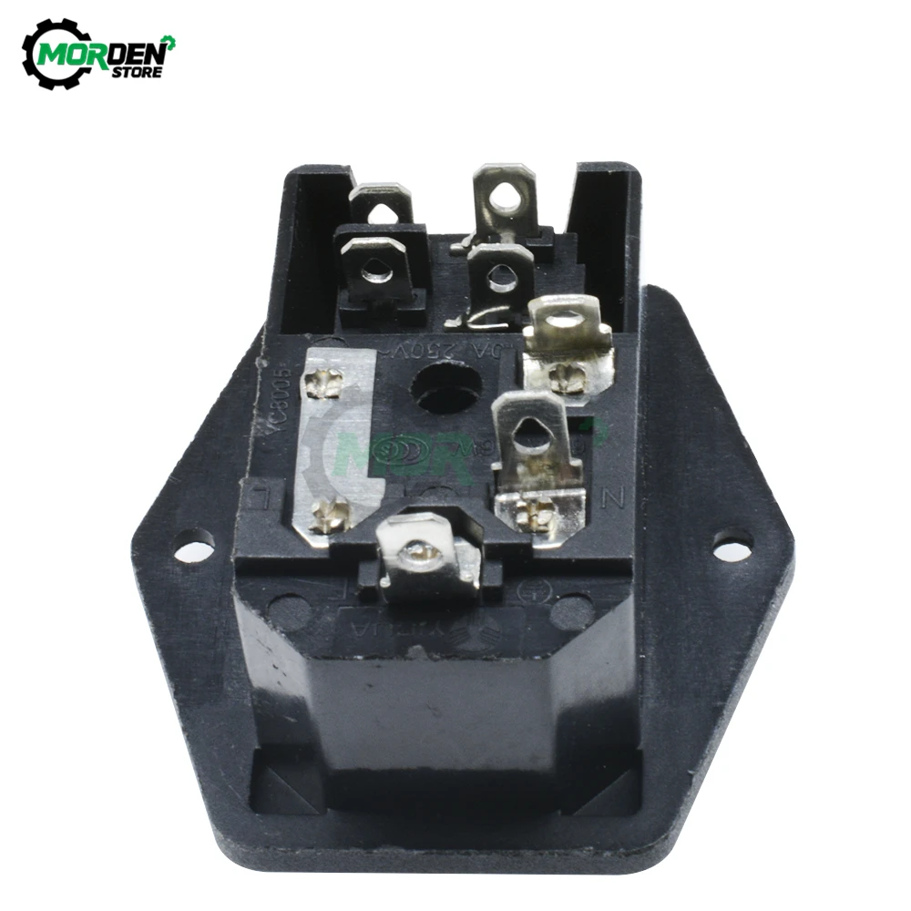 250V 10A электрической AC Мощность Разъем 3-контактный красный светодиодный кулисный
