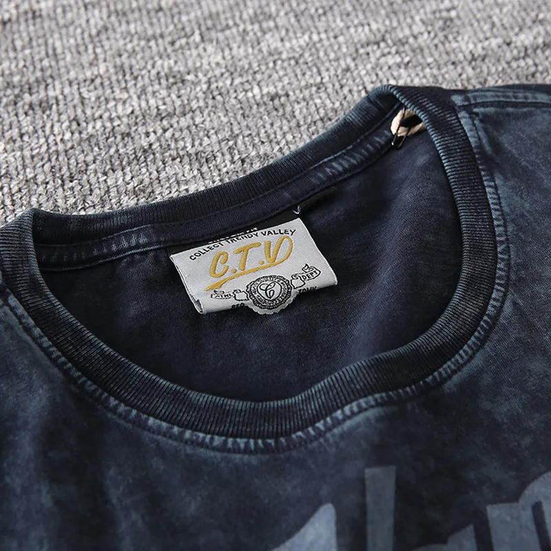 GustOmerD 2020 летняя новая мужская футболка Ретро Хлопковая одежда с круглым вырезом