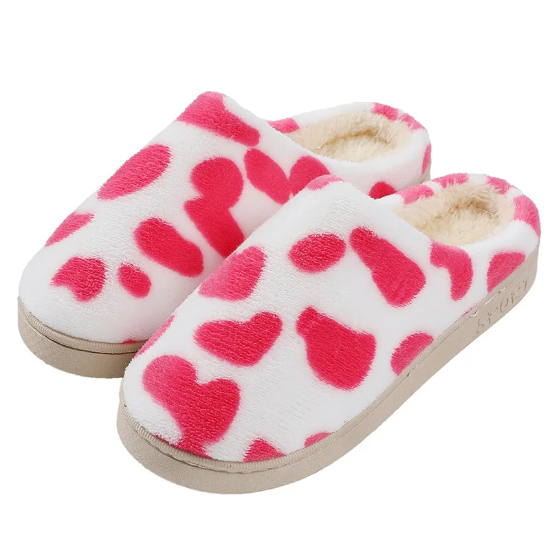 

Winter New Couples Hair Slippers Home Leisure Warm Thick Sole Anti-slip Cotton Slippers Women