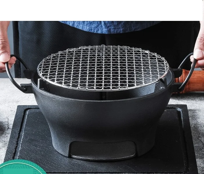 

Portable cast iron barbecue grills family outdoor charcoal stove table BBQ multi-purpose skewers barbecue cooking tea heating st