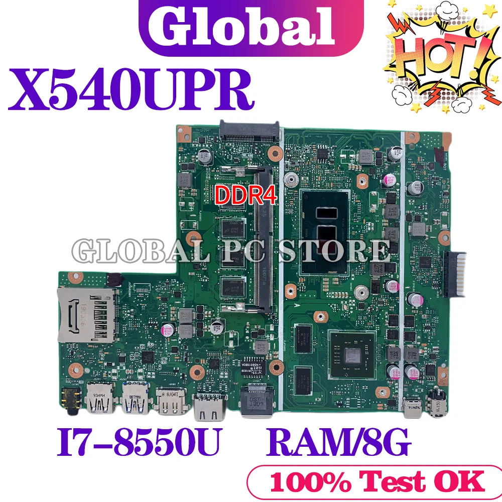 

X540UPR for ASUS F540U X540UP X540UPR FL5700U A540U R540U laptop motherboard mainboard 100% test OK with I7-8550U 8GB RAM