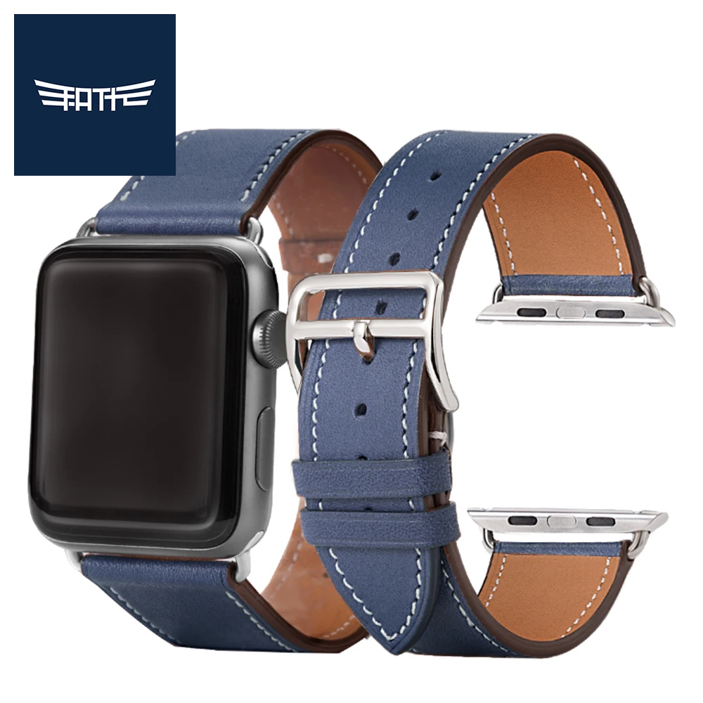 Кожаная Петля FATT для iWatch 4 40 мм 44 спортивный ремешок один тур Apple watch 42 38 Series 1 & 2