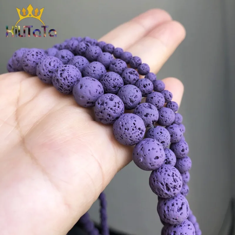 Бусины из натурального камня фиолетовая лава гематит круглые бусины для