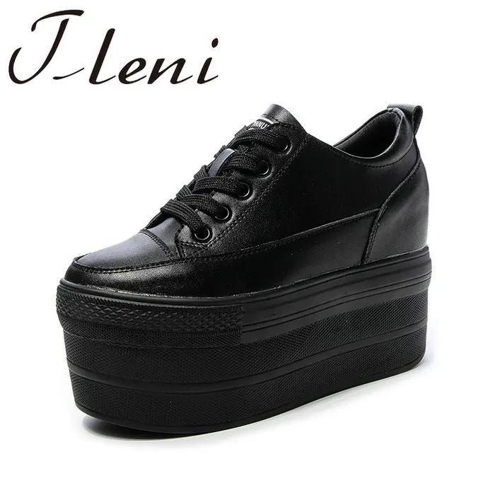 Женская спортивная обувь высокой посадки Новинка осени 2019 кожаные кроссовки на