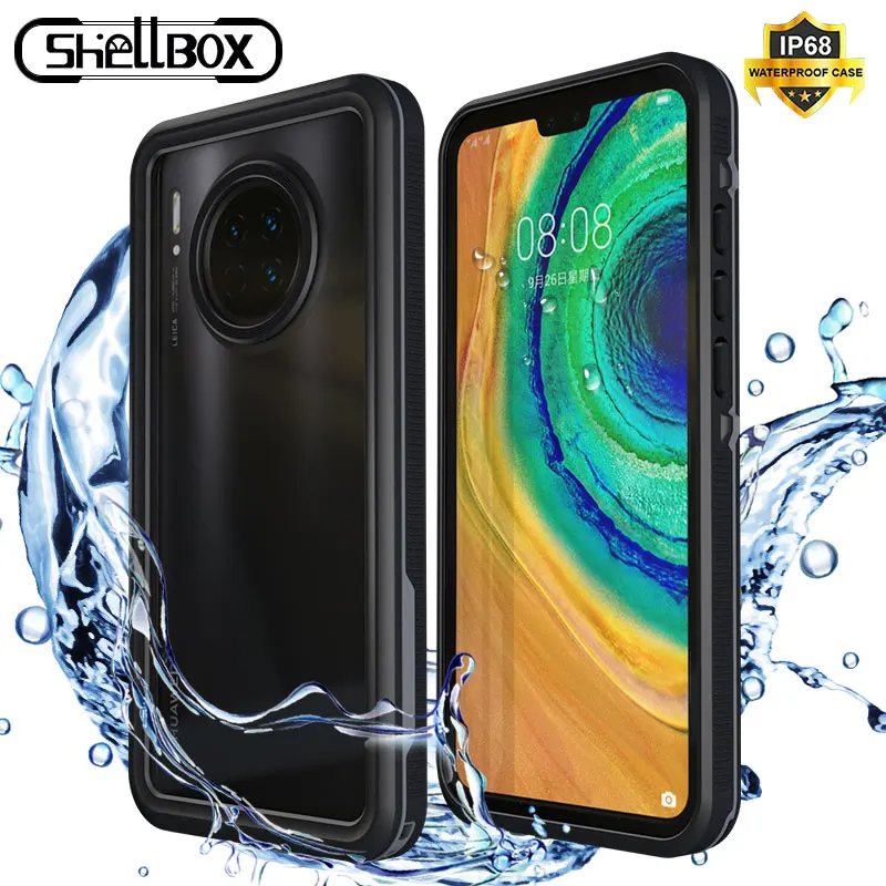 Водонепроницаемый чехол Shellbox для Huawei Mate 30 Pro прозрачный из ТПУ 360 полная защита