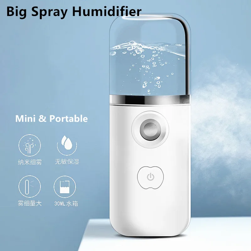 

1PC New Handheld Ultrasonic Mini Air Humidifier Portable Steam Face Humidifier USB Rechargable Humidifier For Car Home