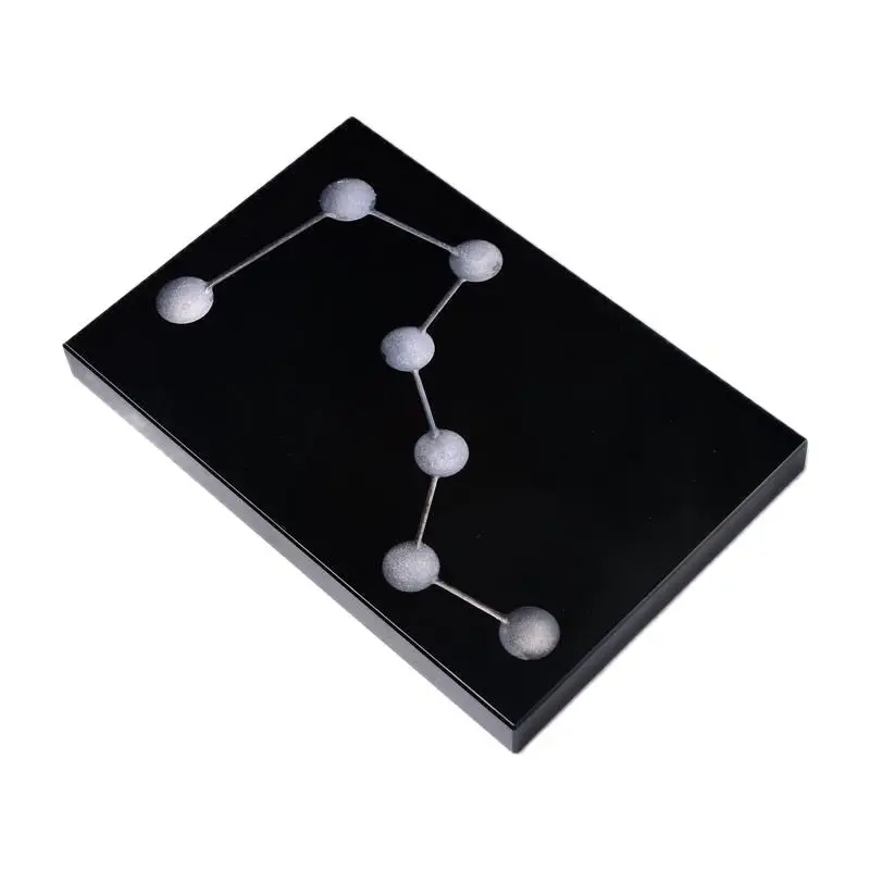 

Natural Obsidian Crystal Sphere Feng Shui Mirror With Seven Star Array Points Healing For Home Decor