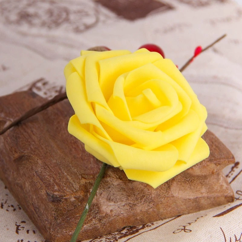 Yellow 20 шт, диаметр 7 см, искусственные поролоновые розы для дома и свадьбы, украшения, цветочные головки, целующиеся шары для свадьбы, разные цвета - Цвет: Yellow