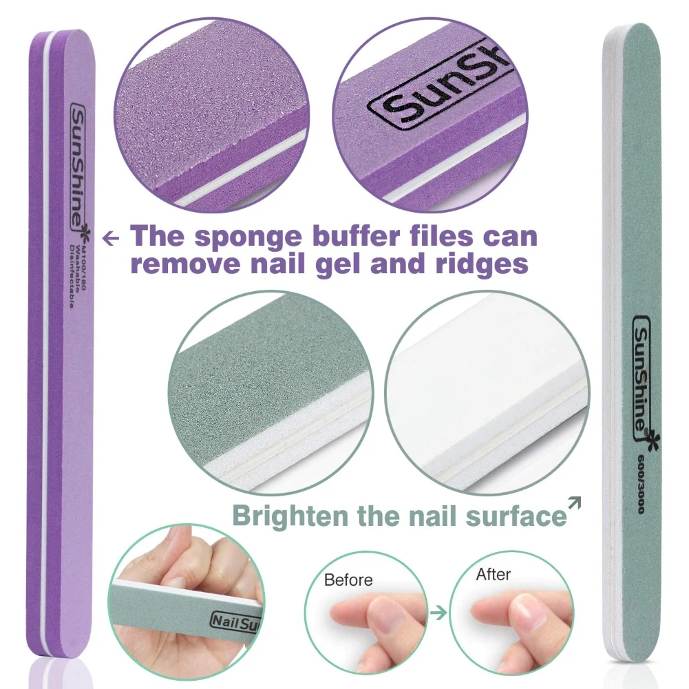 1 Set Manicure Nail Buffer Gel Polish Remover Pad Brush Cuticle Pusher File Kit 2020 | Красота и здоровье