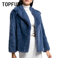 topfur import mink fur jacket female navy blue natural mink fur coat basic jacket short luxurious lapel collar real fur coat