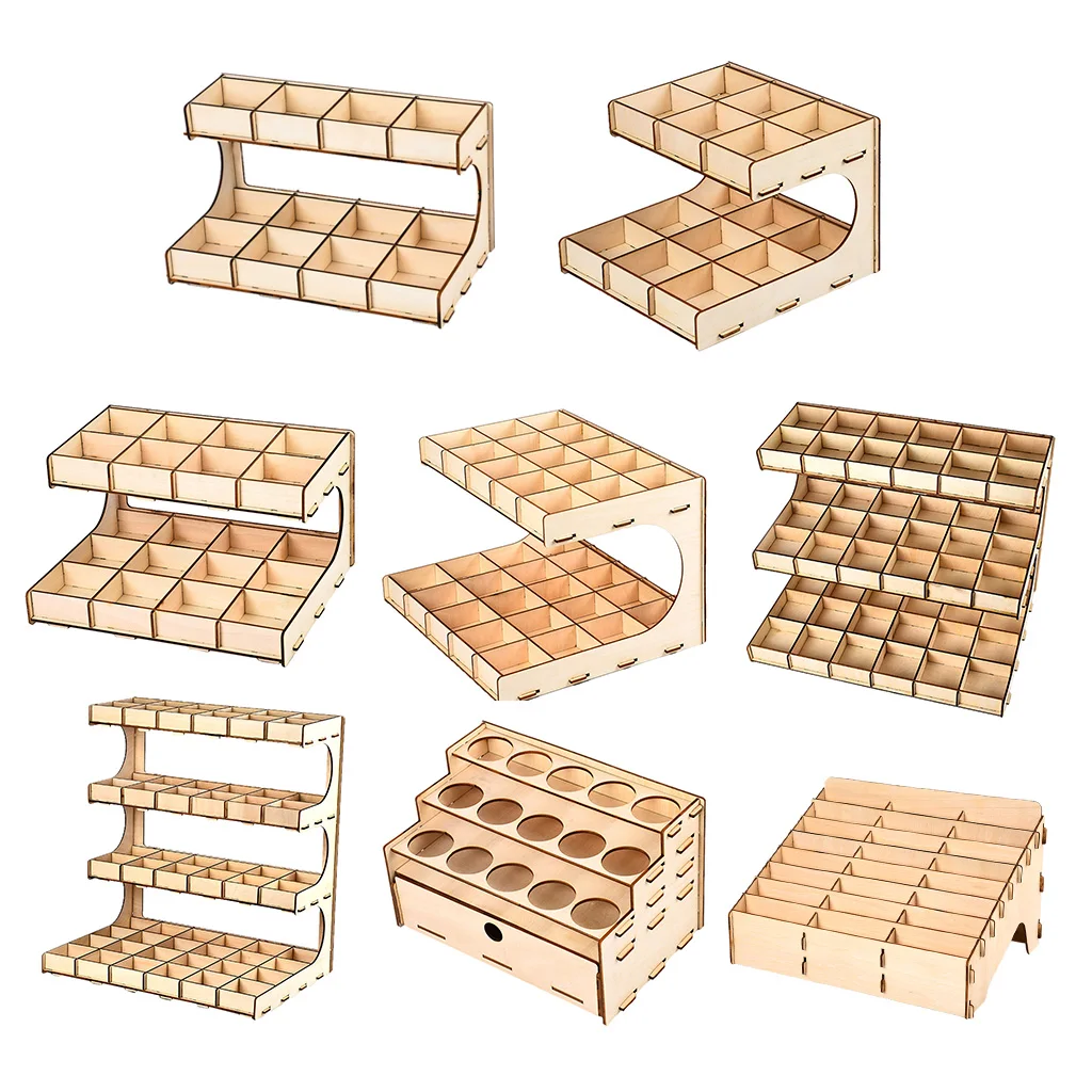 DIY ремесло Цветные бутылки для краски деревянный стеллаж хранения модулятор
