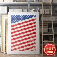 united states national flag poster red white blue stripe flag art prints geometry pattern vintage canvas painting decor mural