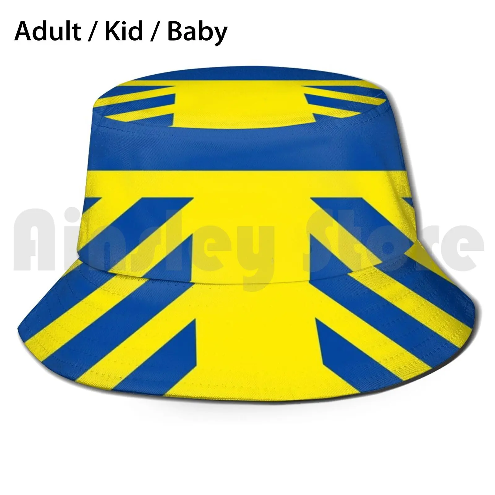 

Leeds Home Bucket Hat Adult kid baby Beach Sun Hats Leeds United Lupeacocks Dirty Whites Yorkie Blue Yellow