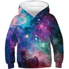 Детские толстовки со звездами и космической галактикой; Толстовки с капюшоном для мальчиков и девочек; Яркие модные детские пуловеры с принтом; Топы
