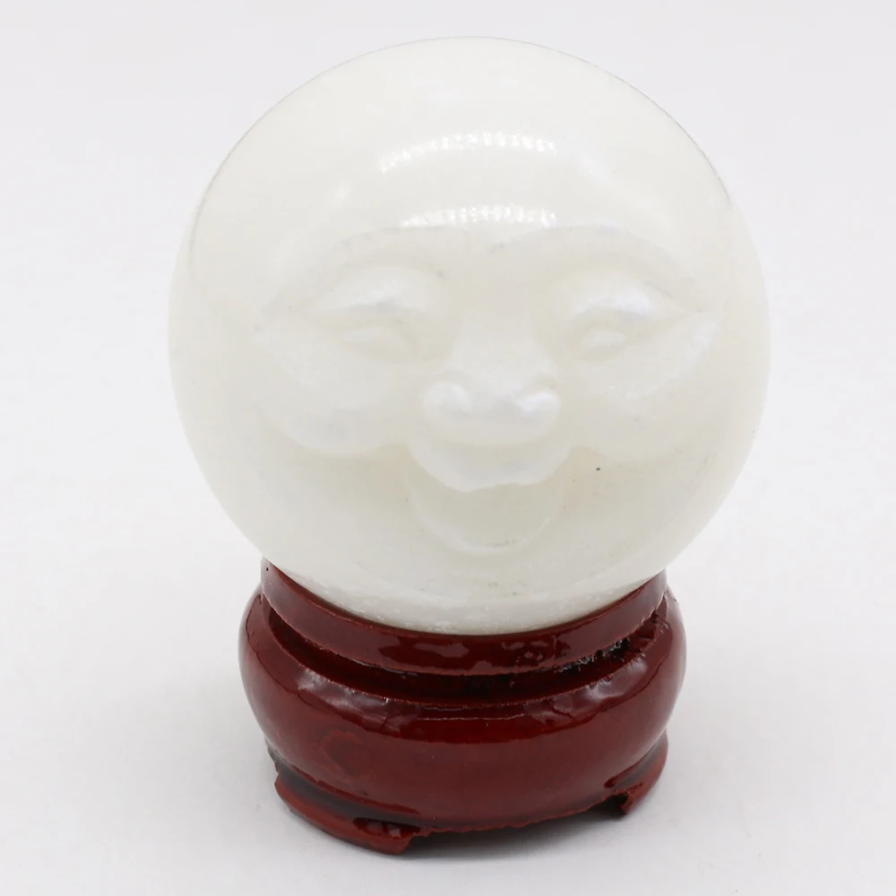 

Natural Semi-Precious Stone White Jade Ornaments Geomantic Ball Turn of Luck Ball Home Decorations for Study Bedrooms Toilets