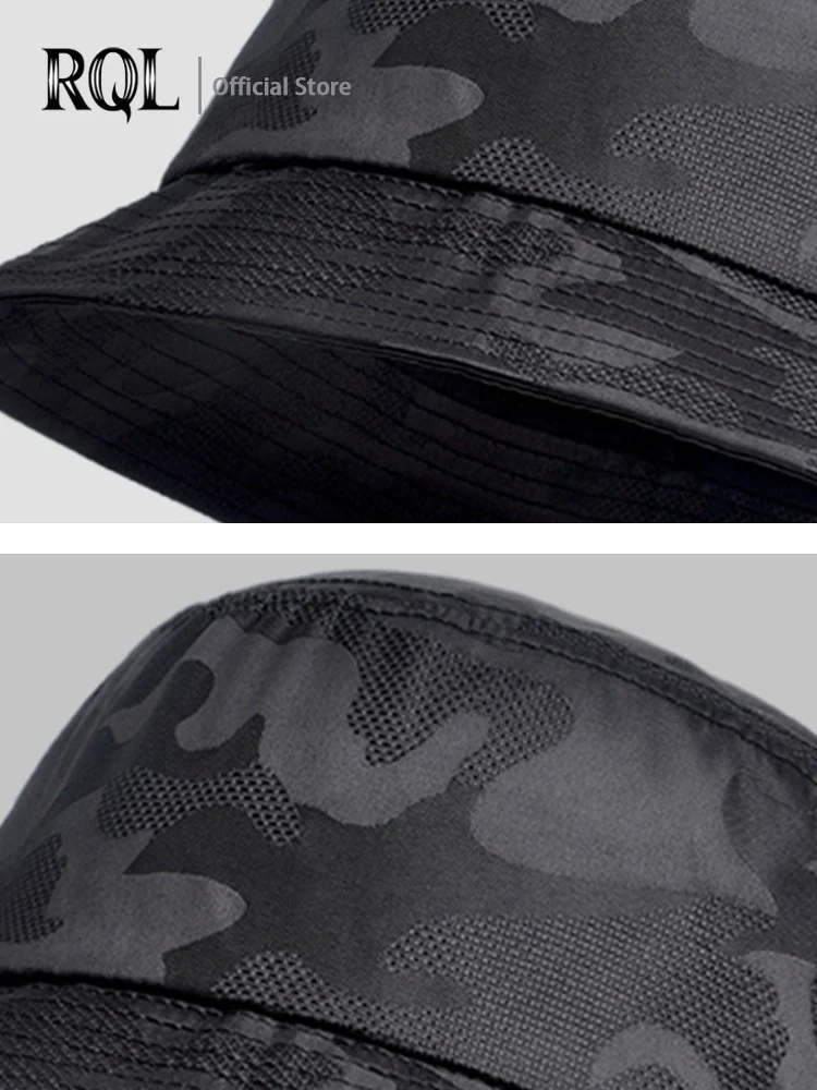 Панама мужская двусторонняя хлопковая шапка для рыбалки чёрная камуфляжная