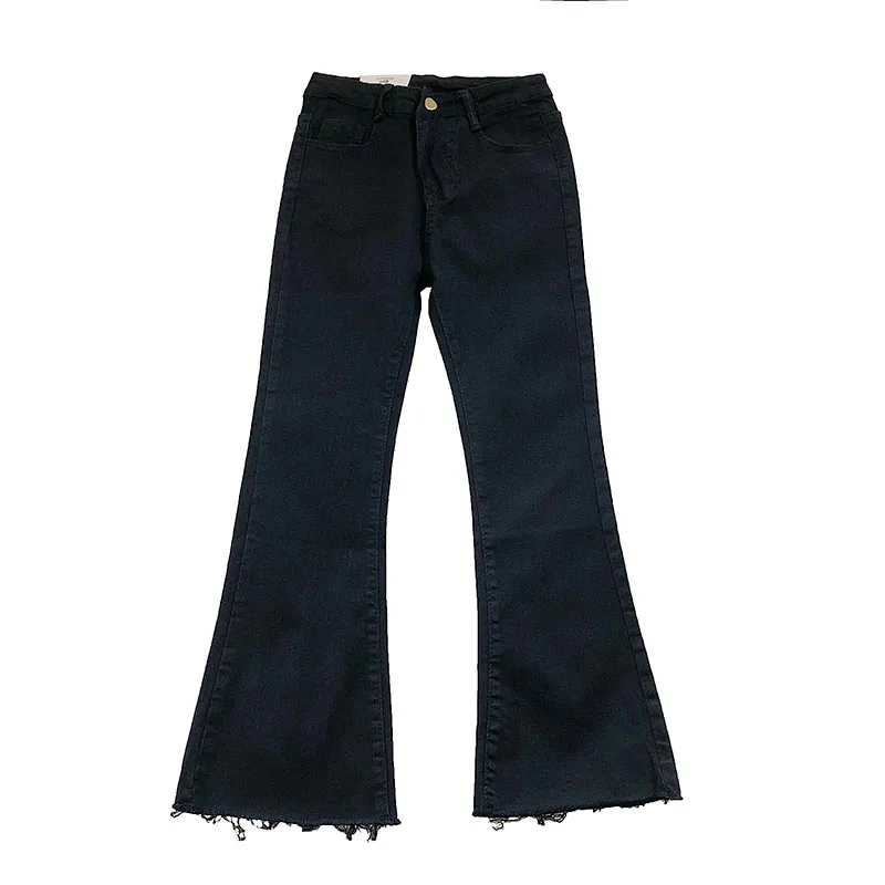 

Burr Horn Jeans Women's 2019 Autumn New Korean Students Casual High Waist Slim Stretch Pants Capri-Pants