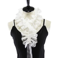2020 white ruffles lace rim fake collar detachable necklace choker with strap decor