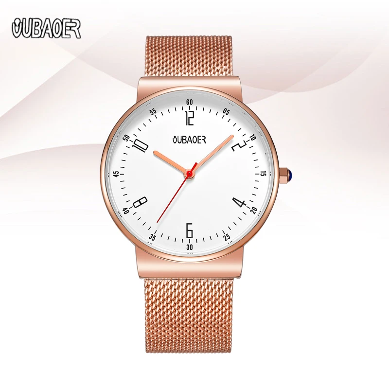 

Часы мужские OUBAOER, кварцевые, с сетчатым ремешком