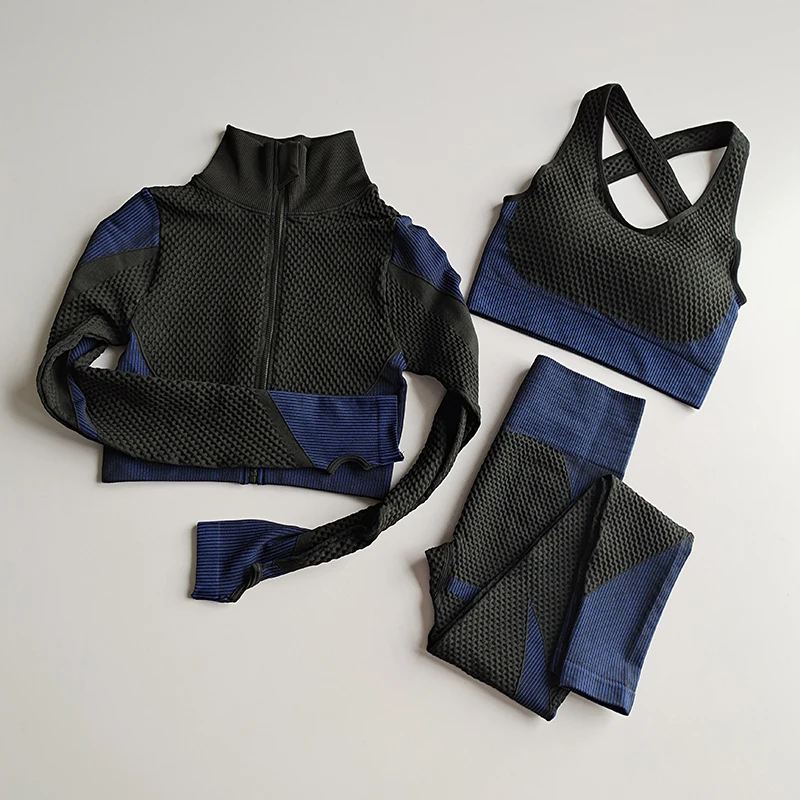 

Seamless Women Sport Set For Gym Long Sleeve Top High Waist Belly Control Leggings Clothes Seamless Sport Suit Sexy Booty Girls