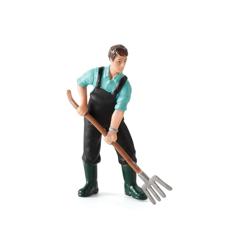 

Реалистичный пластиковый миниатюрный фермерский фигурки-фигурки, маленькая модель и 3 деревянных обеденных стола с 2 стульями